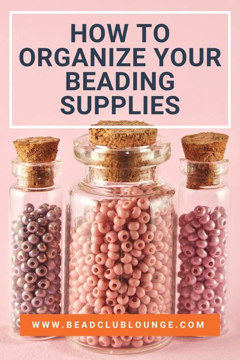 Clay Bead Storage, Beading Craft Room Ideas, How To Organize Jewelry Making Supplies, Bead Organizer Ideas Storage Solutions, Beading Storage Ideas, Organizing Beads Storage, Large Bead Storage Ideas Organizations, How To Organize Beads For Jewelry Making, Diy Bead Storage Ideas Organizations