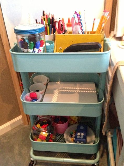 Activity Shelf, How To Homeschool, Montessori Activity, Supply Room, Tiny House Blog, Homeschool Room, Art And Craft Materials, Homeschool Classroom, Office Supply Organization