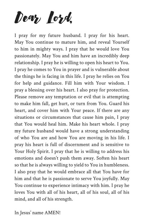 31 Prayers For My Future Husband was written for single women who desire the intimacy of marriage, women currently in a serious relationship, and women who are engaged planning for their special day! This is a great resource to help teenagers purpose their hearts for what God has for their future marriage or anyone else who feels strongly about getting married and cares for the heart of their future spouse. Prayers For The Future, Future Husband Prayer, Husband Prayer, Deep Relationship Quotes, Prayers For My Husband, Prayer For Husband, To My Future Husband, Godly Relationship, Ayat Alkitab