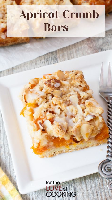 Peach And Apricot Cobbler, Aprium Recipes, Recipes For Fresh Apricots, What To Make With Fresh Apricots, Apricot Crumble Bars, Apricot Pie Recipe Canned, Apricot Almond Bars, Apricot Bars With Fresh Apricots, Fresh Apricots