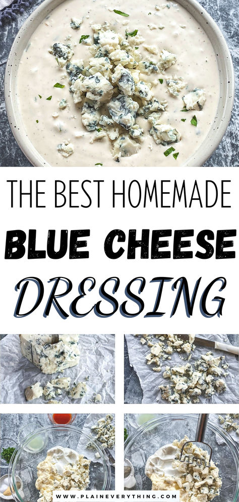 Homemade Blue Cheese Dressing Recipe Blue Cheese Salad Dressing, Homemade Blue Cheese Dressing, Homemade Blue Cheese, Blue Cheese Dressing Recipe, Cheese Salad Dressing, Bleu Cheese Dressing, Blue Cheese Recipes, Salad Dressing Recipes Healthy, Blue Cheese Salad