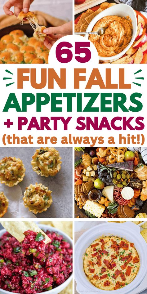 Easy fall party appetizers for a crowd! These yummy fall dips and appetizers include autumn appetizers in the crockpot, savory upscale appetizers with apple, brie, or pumpkin, healthy light appetizers from trader joes, finger foods, and no bake cold appetizers that travel well. Cozy fall appetizers are the best fall appetizers for parties, or fall wine night appetizers. Unique fall appetizers recipes, fall party food and snacks, make ahead fall dips for Thanksgiving, Halloween or dinner ... Healthy Fall Potluck Recipes, Fall Party Food Ideas For A Crowd Dinner, Trader Joes Party Food Ideas, Fall Wine Night, Dips For Thanksgiving, Appetizers Unique, Fall Dips And Appetizers, Upscale Appetizers, Fall Dips