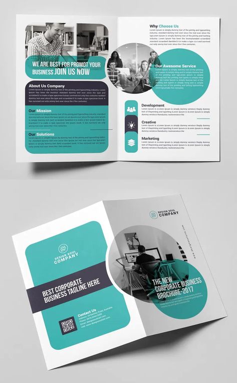 Corporate Business Bi-fold Brochure Template PSD Booklet Design Layout, Advertising Campaign Design, Brochure Design Layouts, Packaging Illustration, Brochure Design Creative, Business Brochure Design, Brochure Design Layout, Corporate Brochure Design, Trifold Brochure Design