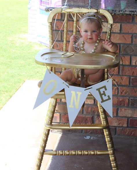 Golden First Birthday, Gold Party Decor, Thankful For Family, Golden Birthday Parties, Gold First Birthday, One Year Birthday, 1st Birthday Party Themes, Gold Party Decorations, Girl Birthday Themes