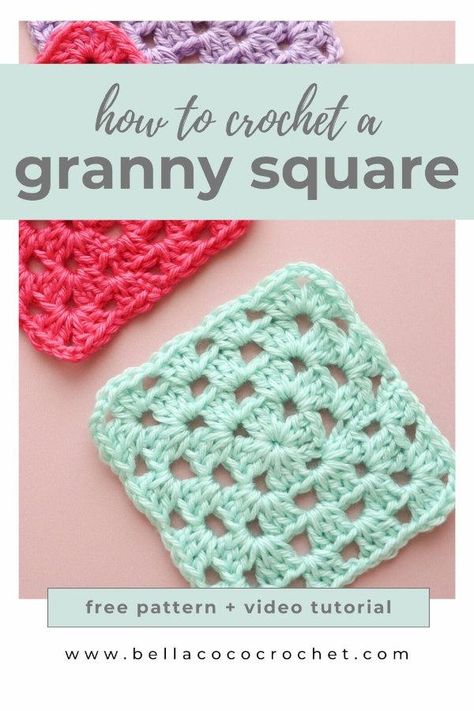 How To Crochet A Granny Square Left Handed, How Do You Make A Granny Square, Granny Square Easy Pattern, Granny Square Basic Pattern, Solid Colour Granny Square, How To Finish A Granny Square, Standard Granny Square, Crochet A Square How To, How To Crochet A Basic Granny Square