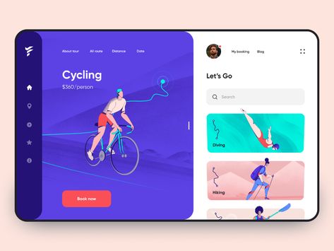 Sports App - App Design by Anastasia on Dribbble Tablet Ui, Flat Web Design, Ui Design Dashboard, Finance App, Sports App, Dashboard Ui, Design Websites, Dashboard Design, Ui Design Inspiration