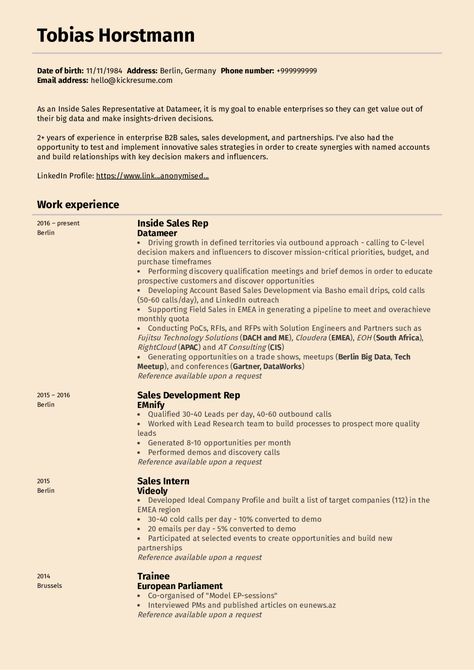 resume template, sales resume example, creative resume design, Kickresume.com Resume Template Creative, Sales Development, Cover Letter Example, Resume Template Free, Resume Examples, Big Data, Resume Template, Free Resume, New Job