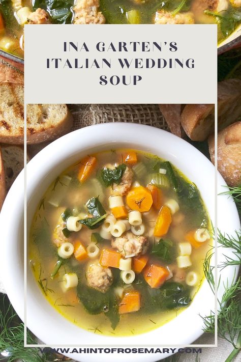 Italian Wedding Soup Recipe, Ina Garten Recipes, Wedding Soup, Small Pasta, Spinach Pasta, Soup And Stew, Soups Stews, Soup Season, Canned Chicken