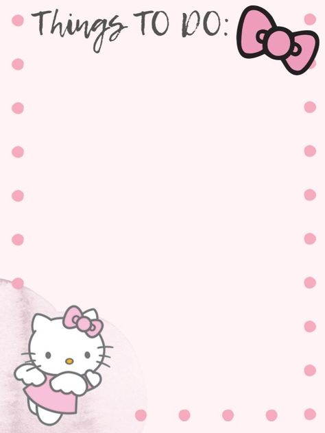 Hello Kitty To Do List Template, Hello Kitty To Do List Printable, Hello Kitty Planner Template, Hello Kitty To Do List, Aesthetic Daily Planner, Daily Planner Ideas, Daily Planner Templates, Hello Kitty Book, Daily Planner Book