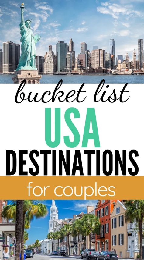 Romantic Getaways In The Us, Vacation Destinations Couples, Bucket List Usa, Best Vacations For Couples, Usa Places To Visit, Vacations In The Us, Usa Destinations, Best Vacation Destinations, Vacation Locations