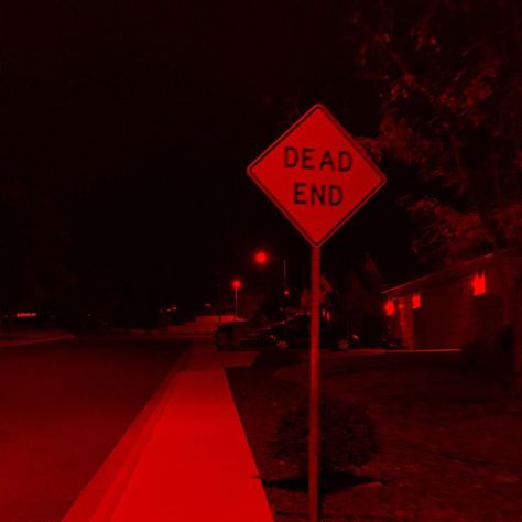 #red #aesthetic #redaesthetic #tumblr #redtumblr #dead #end #deadend Dead End, Red Light, Road, Red