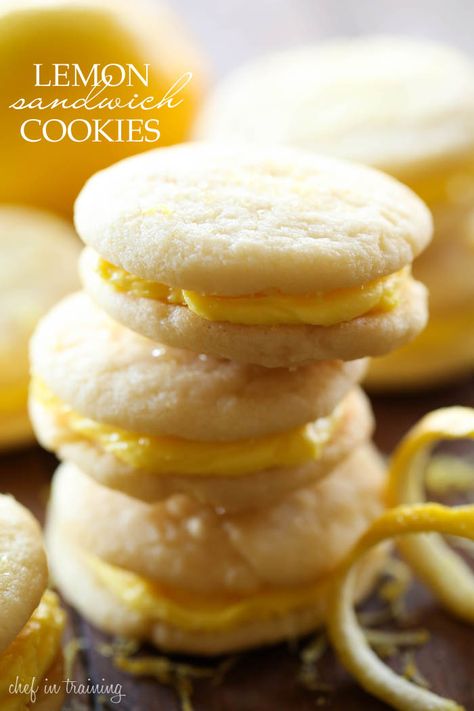 Lemon Sandwich Cookies, Lemon Sandwich, Soft Chewy Cookies, Chocolate Peanut Butter Desserts, Lemon Cookies Recipes, Caramel Pretzels, Cookies Soft, Chewy Cookies, Lemon Buttercream