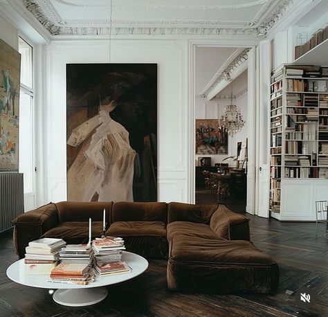 Parisian Modern, Arch Digest, Parisian Interior, Deco Studio, Gorgeous Interiors, Parisian Apartment, Virtual Design, White Rooms, Living Room Design