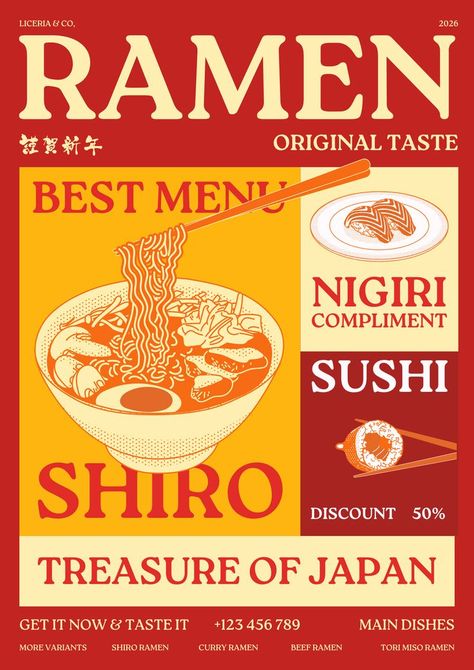 Japanese Restaurant Menu, Restaurant Promotions, Print On Demand Business, Restaurant Poster, Ramen Restaurant, Benefits Of Running, Promotion Poster, Promo Poster, Restaurant Flyer