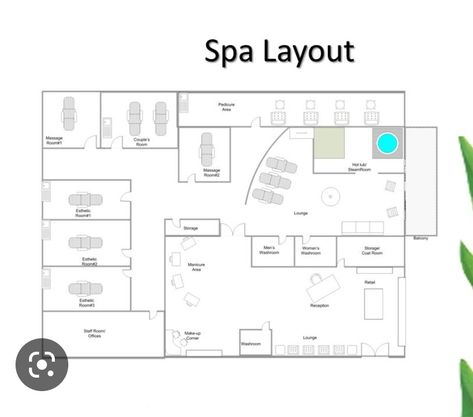 Spa Designs Layout, Med Spa Layout Design Floor Plans, Small Spa Floor Plan Layout, Med Spa Floor Plan, Spa Floor Plan Layout, Spa Floor Plan, Medical Spa Floor Plan, Massage Spa Layout Design Floor Plans, Med Spa Business Plan