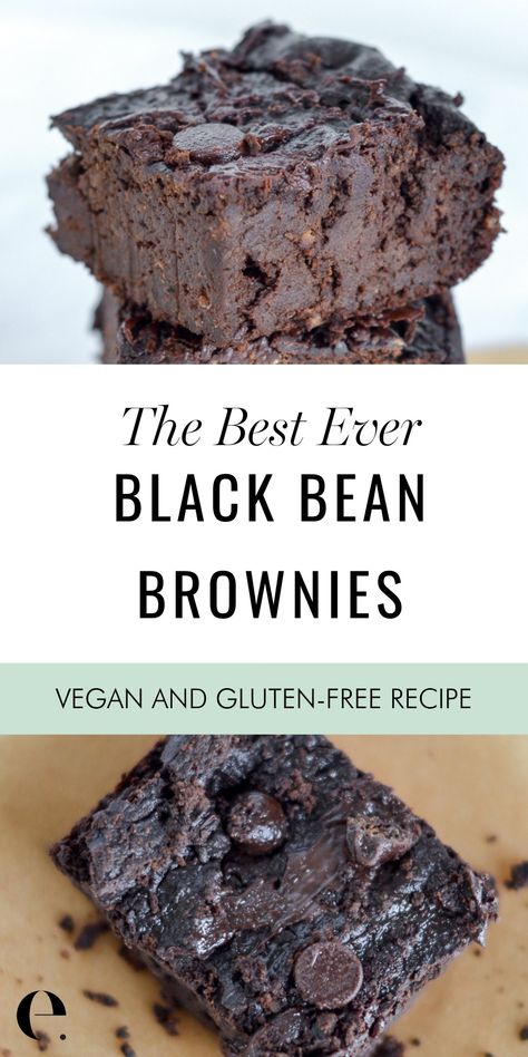 These dark chocolate black bean brownies are so incredibly good. This recipe is Healthy, Vegan, Gluten-Free, Dairy-Free, Nut-Free, Flourless, Wholesome & Delicious. #ElizabethRider Trail Snacks, Chocolate Brownies Recipe, Vegan Egg Replacement, Black Bean Brownies, Bean Brownies, Dessert Recipies, Vegan Dark Chocolate, Brownie Ingredients, Gluten Free Brownies