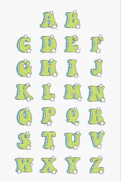 Cute Letter Fonts, Cute Fonts Alphabet, Cute Lettering, Letters Stickers, Scrapbook Letters, Creative Stickers, Sale Logo, Letters Design, Typography Alphabet