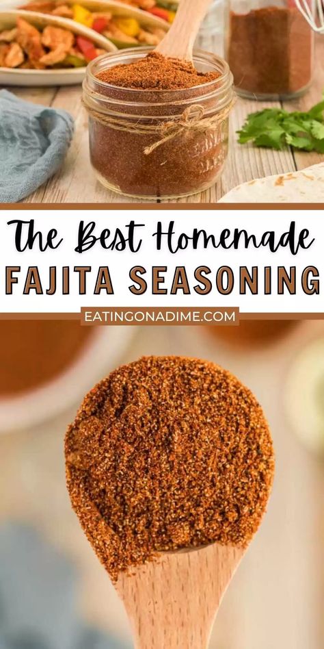 Quick and Simple Fajita Seasoning Recipe - Homemade Fajita Seasoning Diy Marinade, Chicken Fajitas Seasoning, Mccormick Spice, Easy Homemade Chili, Fajita Seasoning Recipe, Fajita Mix, Fajita Seasoning Mix, Fajita Spices, Homemade Taco Seasoning Recipe