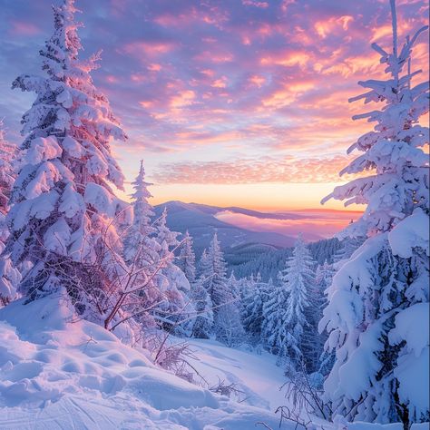 Winter Wonderland Sunrise: A breathtaking sunrise paints the sky in vibrant hues over a serene snow-covered mountain landscape. #winter #sunrise #snow #nature #landscape #trees #sky #morning #aiart #aiphoto #stockcake https://ayr.app/l/g62H Beginning Of Winter Aesthetic, Aesthetic Winter Landscape, Abstract Winter Landscape, Snowy Mountains Photography, Winter Wonderland Landscape, Winter Landscape Aesthetic, Winter Sky Painting, Christmas Landscape Photography, Winter Aesthetic Pfp