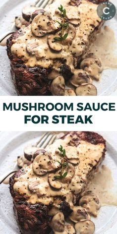 Mushroom Sauce For Steak, Steak Diane Recipe, Sauce For Steak, Steak Toppings, Steak Sauce Recipes, Steak Diane, Mushroom Sauce Recipe, Bumbo, Makanan Diet