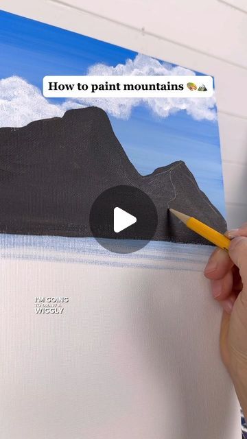 60K views · 3.5K likes | Emily Seilhamer on Instagram: "[clip] How to paint mountains! 🎨 #howtopaint #easypainting #beginnerfriendly #mountains #mountainscape #tutorials" Painting Distant Mountains, Canvas Painting Mountains Easy, Stormy Mountains Painting, Painting Clouds Step By Step, Diy Painting Mountains, How To Paint Realistic Mountains, How To Draw Mountains Acrylic, Basic Mountain Painting, Mountains Easy Painting