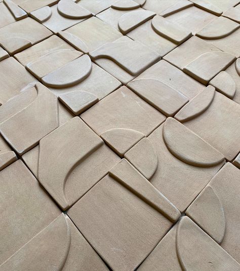 Two & A Half Dimensions on Instagram: “We have an excess lot of 80 9x9cm tiles for sale! These are available immediately. A custom mixture of shapes from across all our…” Scandinavian Minimalist Interior, Ceramic Relief, Relief Tiles, Tiles Handmade, Artisan Tiles, Karpathos, Contemporary Tile, Interior Tiles, Scandinavian Aesthetic