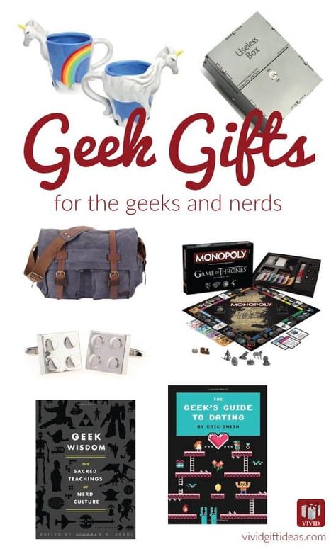 Fun and geeky gift ideas for geeks and nerds Nerdy Boyfriend, Nerdy Christmas, Geek Gifts For Him, Nerdy Guys, Valentines Gift Bags, Desk Gifts, Nerdy Gifts, Nerd Gifts, Christmas Gifts For Boyfriend