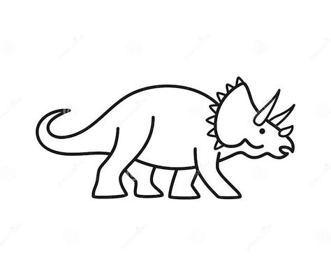 Triceratops Vector Contour. Cute Outline Dinosaur Isolated Stock Vector - Illustration of background, children: 151499734 Dragon Classes, Dinosaur Tattoo, Core Knowledge, Stunning Tattoos, Dinosaur Tattoos, Dinosaur Svg, Plate Designs, Creepy Tattoos, Drawing Heads