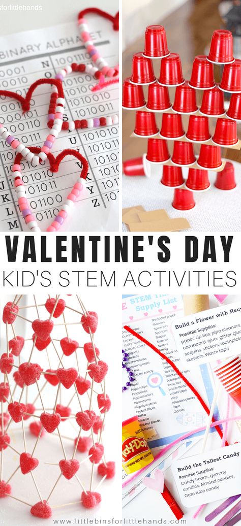 Valentines Day Stem Activities, Valentines Day Stem, Valentine Stem Activities, Valentine Stem, Valentines Bricolage, Science Experiments For Kids, Experiments For Kids, Valentinstag Party, Valentine's Day Crafts For Kids