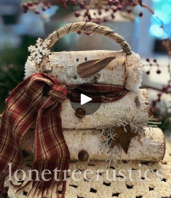 10K views · 254 reactions | DIY Rustic Birch Log Snowman | OMG… How cute is this ‘Rustic Birch Log Snowman’?! 🤎⛄️   Enjoy the video, go grab some Birch logs… and happy crafting ya’ll!! ⛄️  See the comments below... | By Lone Tree Rustics | Facebook Birch Tree Rounds Wood Slices, Snowmen Made From Birch Logs, Log Snowman Craft, Birch Wood Snowman, Birch Bark Christmas Decor, Birch Limbs Decor, Christmas Log Crafts Ideas, Birch Log Snowman, Birch Tree Snowman