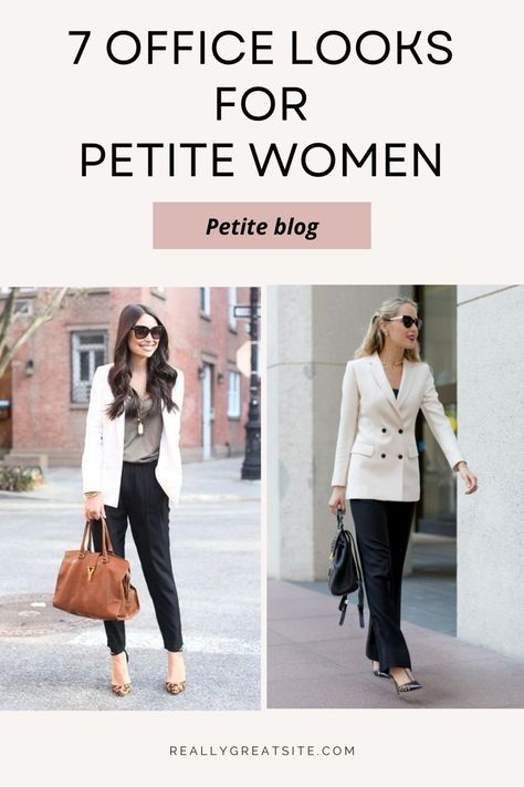 Seven office looks for Petite women this winter and spring! This post is all about clothing ideas for winter for more petite women. If you’ve been searching for winter outfit ideas for this year, you will enjoy reading this article! A petite woman can look fashionable in any outfit! There are no constraints. Not every outfit shows you are adorable for your petite frame because we all have slightly differently proportioned bodies. Here are seven super cute clothing ideas for winter. Office Outfit For Petite Women, Interview Outfit For Petite Women, Winter Fashion For Petite Women, Work Outfit Petite Women, Business Outfit For Short Women, Office Outfit For Short Women, Fashion Ideas For Petite Women, Business Attire For Short Women, Petite Outfits Work