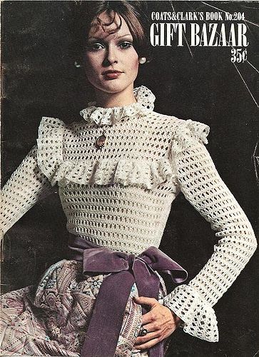 Ravelry: Coats & Clark #204, Gift Bazaar Victorian Crochet Patterns, Crochet Shirt Pattern, 70s Crochet, Victorian Shirt, Crochet Blouse Pattern, Crochet Costumes, Mode Crochet, Vintage Crochet Patterns, Vintage Crochet Pattern