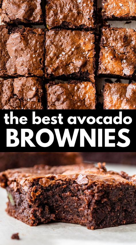 Avacodo Brownies Keto, Avocado Dessert Recipe, Using Avocado In Baking, Avocado Brownie Recipes, Vegan Brownies Avocado, Flourless Avocado Brownies, Desserts Made With Avocado, Gluten Free Avocado Brownies, Paleo Avocado Brownies