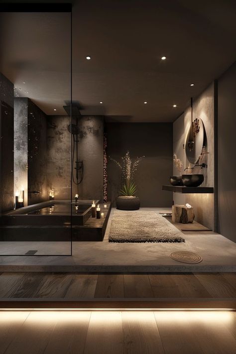 Jacuzzi In Bathroom Ideas, Luxurious Apartment Bathroom, Bath Luxury Design, Bathroom Ideas Modern Luxury Big, Luxury Large Bathroom, Home Decor Luxury Elegant, Rich Modern Bathroom, Luxury Homes Decor, Bathroom Lighting Design Ideas