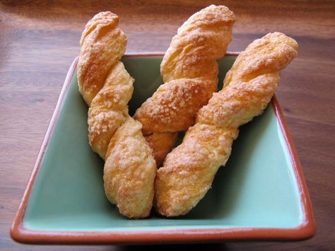 Renée's Sour Cream Twists - A Jewish family recipe for delectable German cookies dipped in sugar and baked to tender-crisp perfection. Kosher, Dairy. Sour Cream Twists, Twist Cookies, Sour Cream Cookies, German Cookies, Sour Cream Recipes, Twisted Recipes, Tasty Kitchen, Jewish Recipes, Delicious Pies