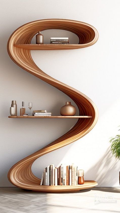 Nuel | Elegance in Wood:Shelf concepts Collections 5 🌿✨ by @nuelproducts #nuelproducts All rights reserved 2024 © Nuelproducts . . . . .… | Instagram Unique Book Shelf, Unique Wood Furniture, Large Workshop, Bookcase Decor, Furniture Design Wooden, Book Shelves, Wood Shelf, Elegant Furniture, Creative Furniture