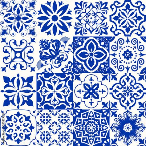 Azulejos Tiles Goa, Portuguese Blue Tiles, Blue Portuguese Tile, Spanish Ceramic Tiles, Portuguese Tile Pattern, Greek Tile Pattern Blue And White, Italian Mosaic Tiles, Gaudi Tiles, Spanish Mosaic Tile