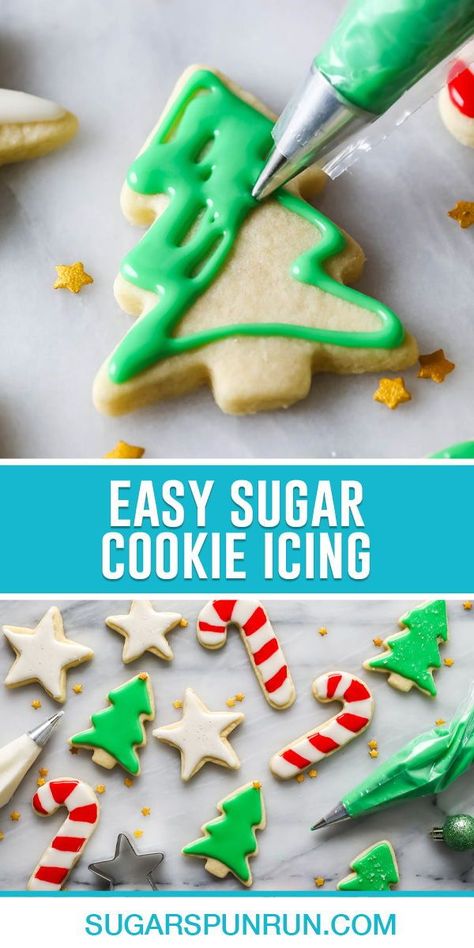 Easy Sugar Cookie Icing, Sugar Cookie Icing Recipe, Cookie Icing Recipe, Perfect Sugar Cookies, Sugar Cookie Icing, Meringue Powder, Royal Icing Recipe, Best Sugar Cookies, Sugar Cookie Frosting