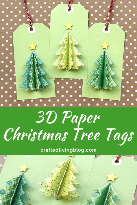 Celebrate Christmas by making these simple DIY tree tags using your favorite paper. Fun idea to add to your holiday gifts or treats to make them extra special. #craftedliving #christmas #christmascrafts #christmasgifts #diychristmas #diychristmasgifts 3d Paper Christmas Tree, Xmas Gift Tags, Christmas Gift Tags Diy, Christmas Gift Tags Handmade, Treats To Make, Xmas Tags, Tree Tags, Christmas Gifts To Make, Diy Tree