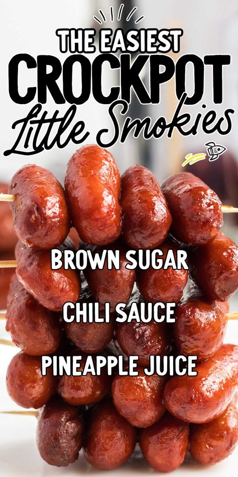 Deliciously saucy, these crockpot Little Smokies recipe is simple to prepare and make an excellent appetizer. Crock Pot Smokies Recipe, Lil Smokies Dipping Sauce, Sweet Chili Smokies Crockpot, Cheddar Smokies Recipes, Meatball And Lil Smokies Crock Pot, Kielbasa Appetizer Recipes Crockpot, Bbq Wieners Crockpot Lil Smokies, Lit’l Smokies Crock Pot, Smoked Wieners Lil Smokies