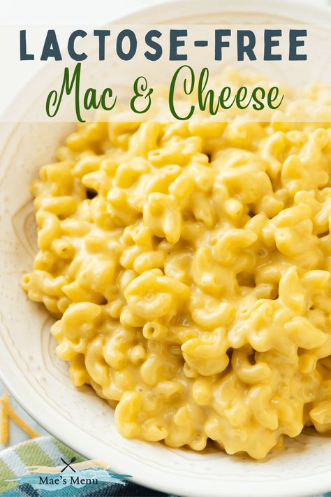 Lactose Free Mac And Cheese Recipe, Lactose Free Mac And Cheese, Dairy Free Mac N Cheese, Gluten Free Mac N Cheese, Dairy Free Mac And Cheese, Lactose Free Cheese, Mac And Cheese Sauce, Dairy Free Cooking, Dairy Free Recipes Easy