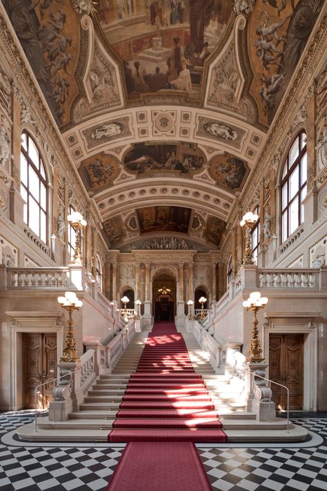 Staircase, Hofburg Palace, Vienna, Austria photo via spaces Gottfried Semper, Hofburg Palace, Architecture Cool, Palace Interior, Paris Jackson, Grand Staircase, Vienna Austria, Paris Saint-germain, Paris Hilton