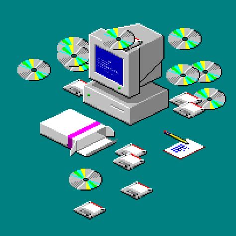 Not my pic. #00s #90s Pixel Art Gif, Interaktives Design, Old Computer, Vaporwave Art, Windows 98, Windows 95, 8 Bits, Vaporwave Aesthetic, Old Computers