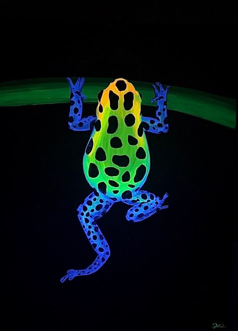 Glow Art Painting, Neon Animal Wallpaper, Florecent Paintings, Black Light Painting Ideas Canvases, Black Light Art Ideas, Black Light Paintings, Blacklight Painting Ideas, Fluro Painting, Black Light Room Ideas