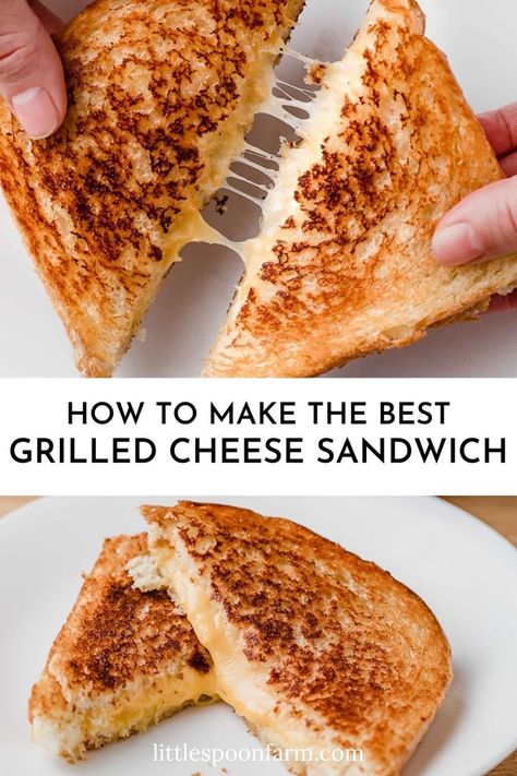 What could be more comforting than a grilled cheese sandwich and a bowl of homemade tomato soup? The best grilled cheese only needs a few ingredients, white sandwich bread, cheese, butter and or mayo, for a quick and easy lunch recipe that is loved by all. Both kids and adults! Best Grilled Cheese Sandwich Recipe, Grilled Cheese Recipes Easy, Healthy Grilled Cheese, Best Grilled Cheese Sandwich, The Perfect Grilled Cheese, Homemade Grilled Cheese, Sandwich Cheese, The Best Grilled Cheese, Easy Grilled Cheese