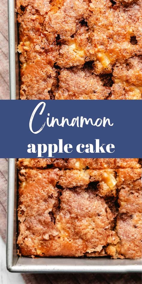 Easy Apple Bundt Cake With Fresh Apples, One Bowl Apple Cake Simple, Cinnamon Apple Coffee Cake Recipes, Coffee Cake Apple Cinnamon, Apple Cinnamon Cake Easy, One Bowl Apple Cake Recipe Easy, Apple Cake 9x13 Pan, Easy Apple Breakfast Cake, Apple Cinnamon Snack Cake