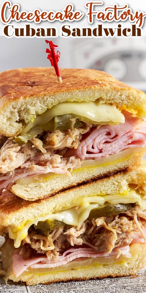 Cuban Sandwich Recipe, Cheese Pickles, Cuban Bread, Sandwhich Recipes, Best Sandwich Recipes, Cuban Sandwich, Homemade Cheesecake, Pork Ham, Sandwich Ingredients