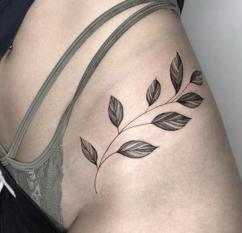 Vine Tattoos On Hip, Hip Tattoos Women Vines, Vines On Hip Tattoo, Leaves On Hip Tattoo, Hip Leaf Tattoo, Hip Tattoo Leaves, Leaves Hip Tattoo, Leaf Hip Tattoos Women, Leafy Hip Tattoo