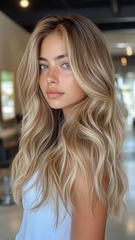 30 Balayage Hair Colors You Need to Try in 2024: Top Picks for a Stylish Transformation Low Maintenance Balayage Blonde, Balayage On Natural Blonde Hair, Natural Blonde Hair Highlights, Color Blonde Hair Ideas, Blonde Hair Inspiration Balayage, Long Hair Styles Blonde, Belliage Hair Blonde, Fall Hair Colors Long Hair, Rooted Balayage Blonde