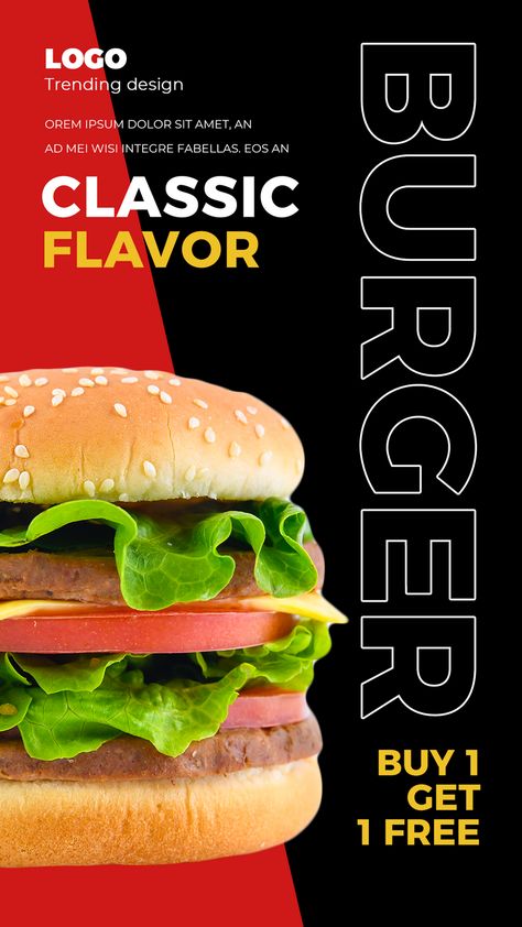 Simple Fashion Hamburger Fast Food Social Media Advertising Instagram Story#pikbest#backgrounds Simple Ads Design, Hamburger Poster Design, Food Posts Instagram Ideas, Fast Food Social Media Design, Simple Social Media Design, Fast Food Social Media Post, Burger Poster Design, Fast Food Social Media, Burger Social Media Post